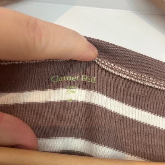 Garnet Hill 100% cotton bateau neck striped dress size 8 - Picture 6 of 7